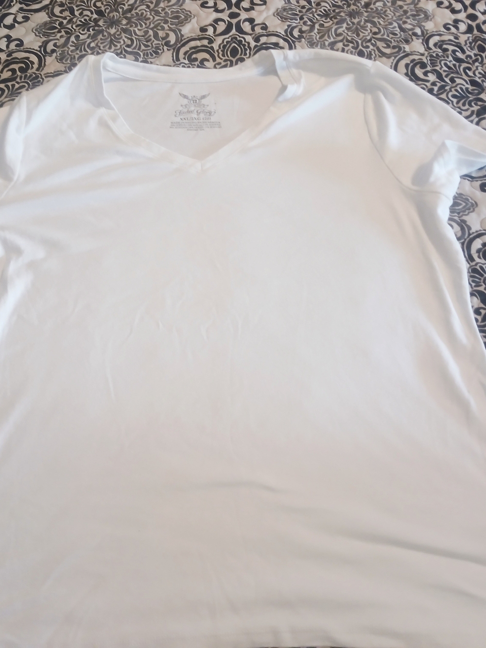 Womens White V-Neck T-Shirt